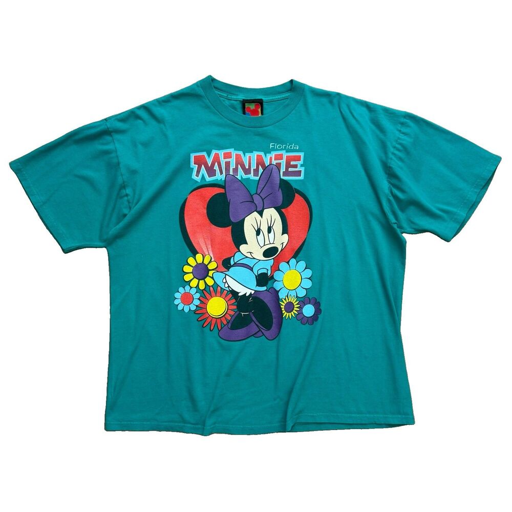 Vintage 90s Walt Disney Minnie Mouse Florida TShirt XL Relaxed Boxy Oversize Fit